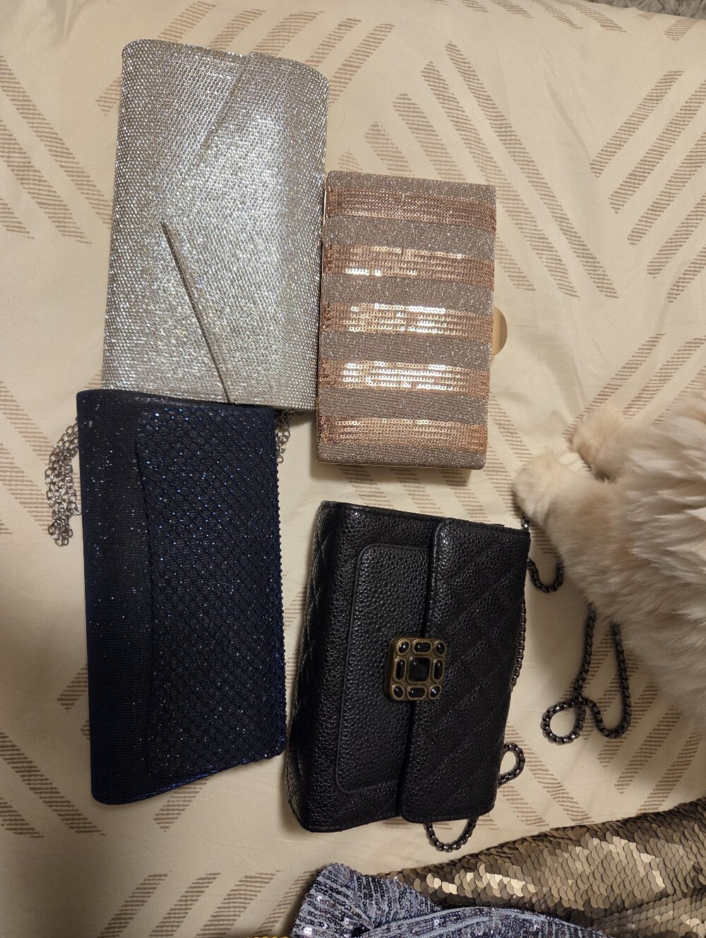 Black Quilted Chain Crossbody Bag - (Brand)